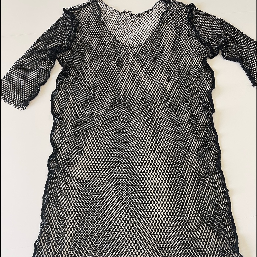 Black net swim suit cover up one size